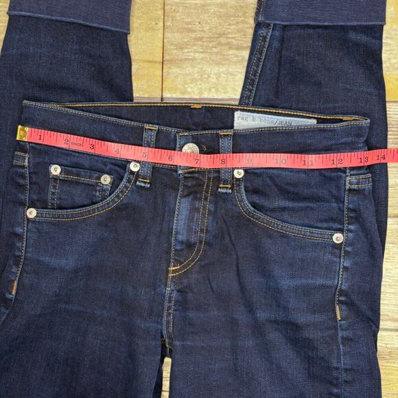 Rag & Bone Classic Stretch High Rise Skinny Jeans Bruin Cuffed Hem Womens Sz 24 - Picture 3 of 8